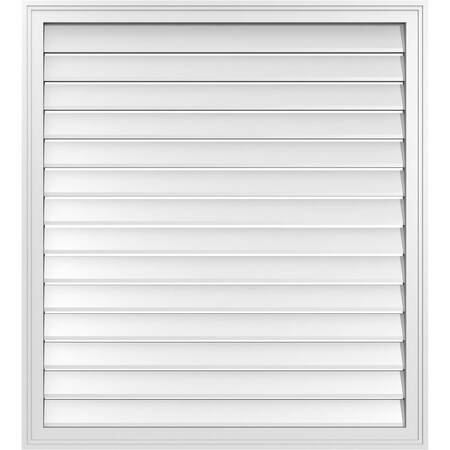 Ekena Millwork Vertical Surface Mount PVC Gable Vent: Functional, w/ 2"W x 1-1/2"P Brickmould Frame, 38"W x 42"H GVPVE38X4202SF